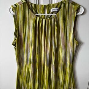 Calvin Klein Women's Green Sleeveless Top